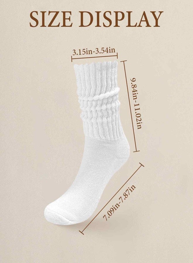 Gaahkai 6 Pairs High White Socks Women, Long Scrunch Tube Socks 5-8 Size - Image 2